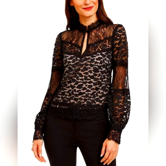 Nanette Lepore Tops - Nanette Lapore Leopard Lace Blouse MSRP $395